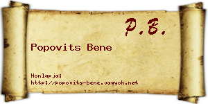 Popovits Bene névjegykártya